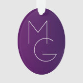 Moderne 2 Initialen | Diep Paarse Subtiele Ombre Ornament (voorkant)