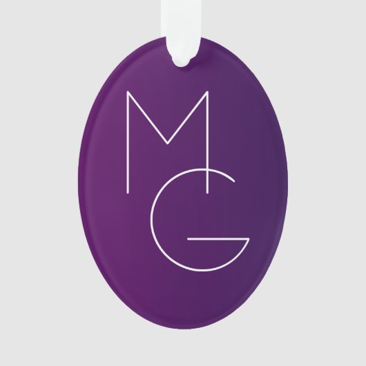 Moderne 2 Initiales | Ombre Subtile Violet Foncé (devant)