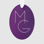 Moderne 2 Initiales | Ombre Subtile Violet Foncé (dos)