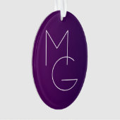 Moderne 2 Initiales | Ombre Subtile Violet Foncé (devant)