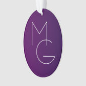 Moderne 2 Initiales | Ombre Subtile Violet Foncé (devant)