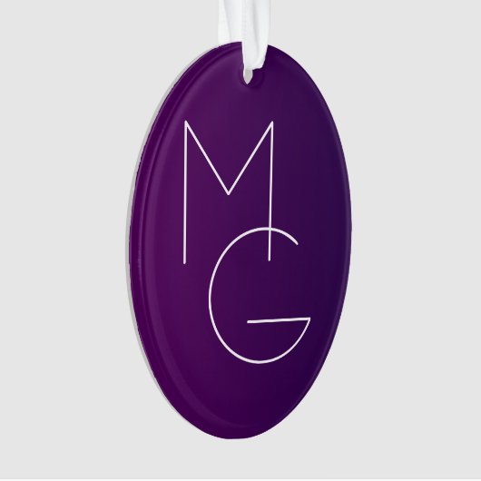 Moderne 2 Initiales | Ombre subtile violet profond (devant)