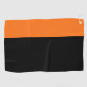 Moderne 2 kleuren | Pompoen en zwart Golfhanddoek (Horizontaal)