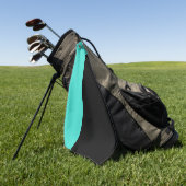 Moderne 2 kleuren | Turquoise Blauw en Zwart Golfhanddoek (Groen)