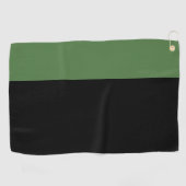 Moderne 2 kleuren | Varenblad en zwart Golfhanddoek (Horizontaal)