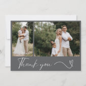 Moderne 2 Mariage photo Carte de remerciements (Devant)