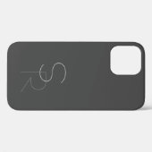 Moderne 2 overlappende Initialen | Grijs op grijs Case-Mate iPhone Case (Achterkant (horizontaal))