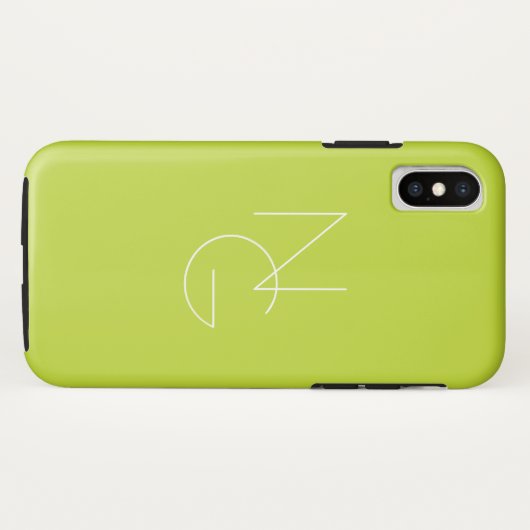 Moderne 2 overlappende Initialen | Lime Green Case-Mate iPhone Case (Achterkant (horizontaal))