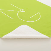 Moderne 2 overlappende Initialen | Lime Green Sherpa Deken (3/4)