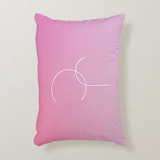 Moderne 2 overlappende Initialen | roze ombre Accent Kussen (Voorkant(Verticaal))