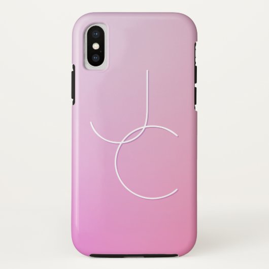 Moderne 2 overlappende Initialen | roze ombre Case-Mate iPhone Case (Achterkant)