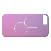 Moderne 2 overlappende initialen | Roze Ombre Case-Mate iPhone Case (Achterkant (Horizontaal))