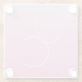 Moderne 2 overlappende Initialen | roze ombre Glazen Onderzetter (Achterkant)