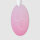 Moderne 2 overlappende Initialen | roze ombre Ornament (voorkant)