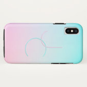 Moderne 2 overlappende Initialen | Turquoise Pink Case-Mate iPhone Case (Achterkant (horizontaal))