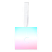 Moderne 2 overlappende Initialen | Turquoise Pink Kubus Ornament (Voorkant)