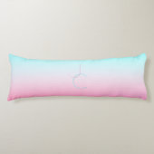 Moderne 2 overlappende Initialen | Turquoise Pink Lichaamskussen (Voorkant)