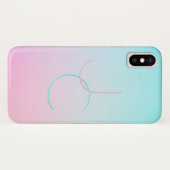 Moderne 2 overlappende initialen | Turquoise Roze Case-Mate iPhone Case (Achterkant (horizontaal))