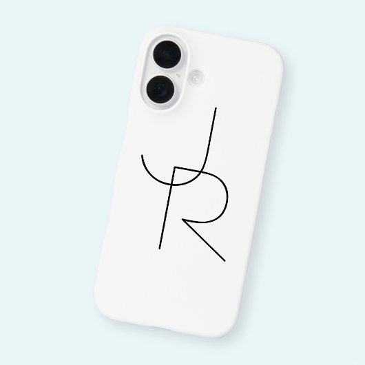 Moderne 2 overlappende initialen | Zwart op Wit Case-Mate iPhone Case