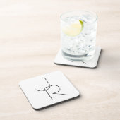 Moderne 2 overlappende Initialen | Zwart-wit Bier Onderzetter (Rechterzijde)