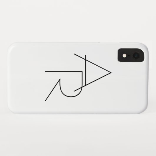 Moderne 2 overlappende Initialen | Zwart-wit Case-Mate iPhone Case (Achterkant (horizontaal))