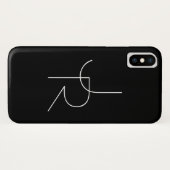 Moderne 2 overlappende Initialen | Zwart wit Case-Mate iPhone Case (Achterkant (horizontaal))