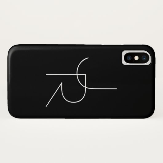 Moderne 2 overlappende Initialen | Zwart wit Case-Mate iPhone Case (Achterkant (horizontaal))