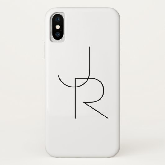 Moderne 2 overlappende Initialen | Zwart-wit Case-Mate iPhone Case (Achterkant)
