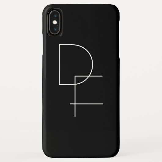 Moderne 2 overlappende Initialen | Zwart wit Case-Mate iPhone Case (Achterkant)