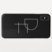 Moderne 2 overlappende Initialen | Zwart wit Case-Mate iPhone Case (Achterkant (horizontaal))