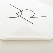 Moderne 2 overlappende Initialen | Zwart-wit Sherpa Deken (3/4)