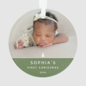 Moderne 2 Photo Bébé Premier Noël Acrylique (dos)