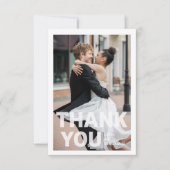 Moderne 2 Photos Carte de remerciements Mariage (Devant)