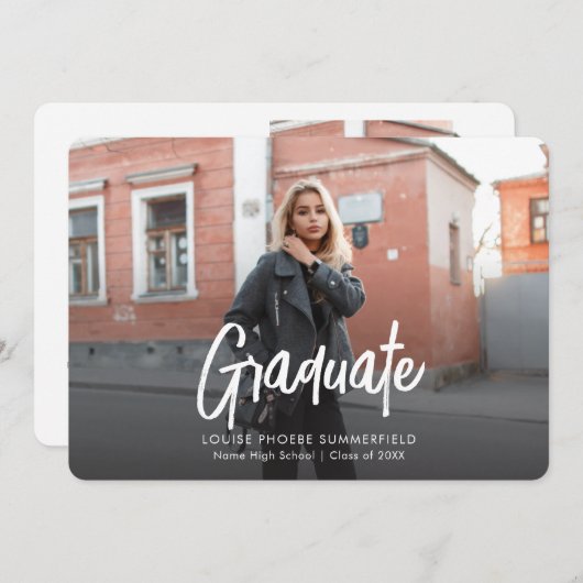 Moderne 2 Photos Graduation 2025 Faire-part (Devant / Derrière)