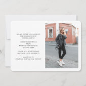 Moderne 2 Photos Graduation 2025 Faire-part (Dos)