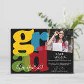 Moderne 2e année Photo Graduation Party Invitation (Debout devant)