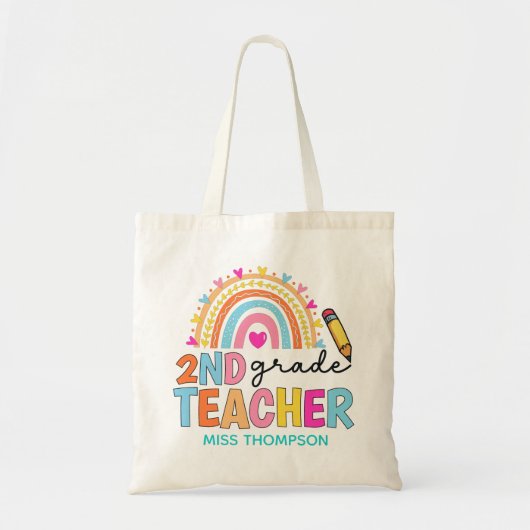 Moderne 2e graad regenboogleraar aan persoonlijke tote bag (Voorkant)
