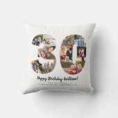 Moderne 30 nummer foto collage aangepaste groet kussen (Achterkant)
