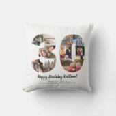 Moderne 30 nummer fotocollage aangepaste groet kussen (Voorkant)