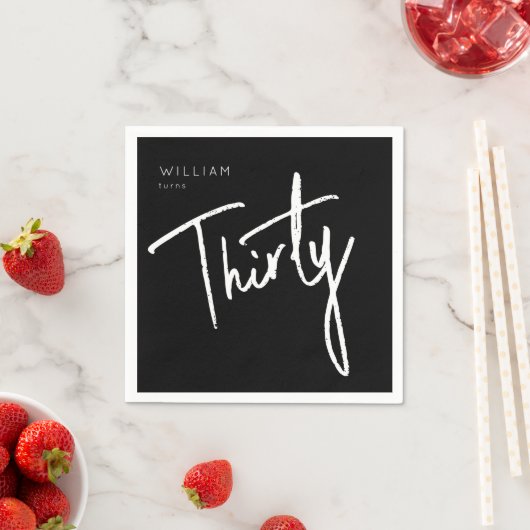 Moderne 30e dertigste dertigste verjaardag Napkin Servet (Insitu)
