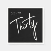 Moderne 30e dertigste dertigste verjaardag Napkin Servet (Voorkant)