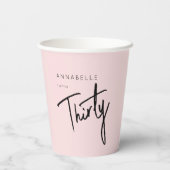 Moderne 30e dertigste dertigste verjaardag papieren bekers (Achterkant)