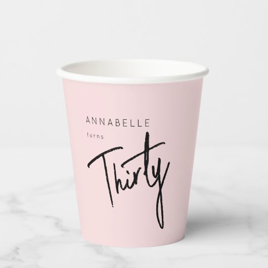 Moderne 30e dertigste dertigste verjaardag papieren bekers (Voorkant)