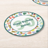 Moderne 30e verjaardag Aangepaste naam Ronde Kartonnen Onderzetter (Gebogen)