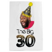 Moderne 30e verjaardag Foto gepersonaliseerd Medium Cadeauzakje (Achterkant)