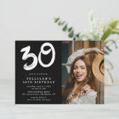 Moderne 30e verjaardag foto kaart (Staand voorkant)