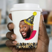 Moderne 30e verjaardag Foto zwart Gold Papieren Bekers