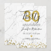 Moderne 30e verjaardag Gold Marble Kaart (Voorkant / Achterkant)