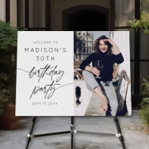 Moderne 30e verjaardag Party Script Foto Welkom