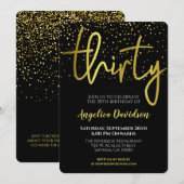 Moderne 30e verjaardag zwart goud kaart (Voorkant / Achterkant)